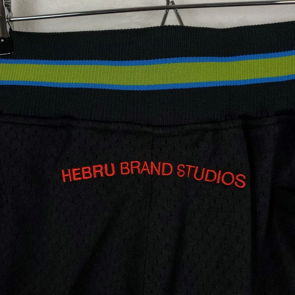 Hebru‎ Brantley Mitchell & Ness 3XL XXXL Jersey Shorts Embroidery Art Black NWT
